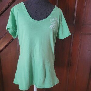 Harley-Davidson St. Augustine Florida Womens Green V-Neck T-Shirt LG 100% Cotton